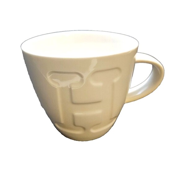 Keith Brymer Jones Alphabet "H" White Ceramic Coffee Cup Mug GUC Monogramed H - Picture 1 of 7